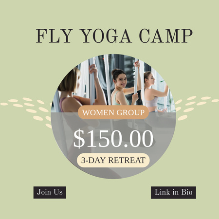 Fly Yoga Camp Announcement Instagram Design Template