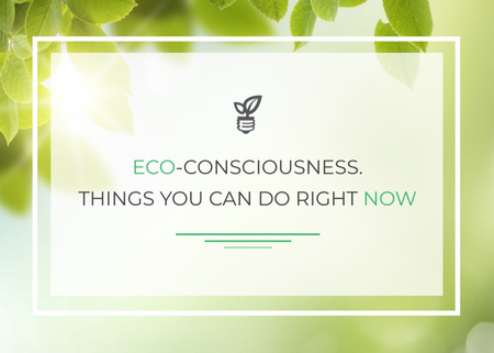 Eco Quote About Eco-Consciousness for Everyone Postcard 5x7in Design Template
