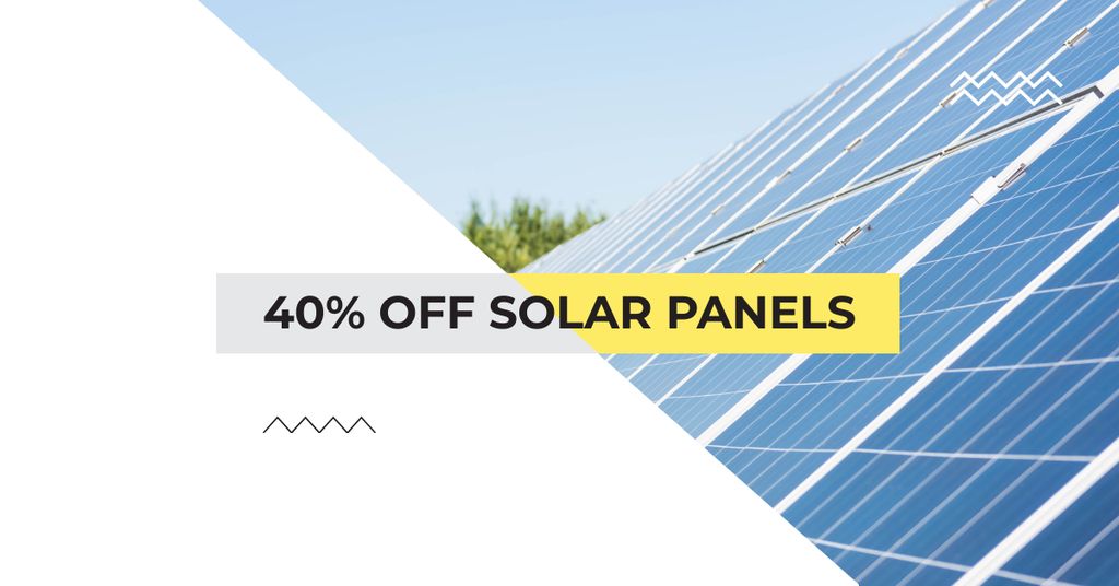 Solar Panels Discount Sale Offer Facebook AD Πρότυπο σχεδίασης
