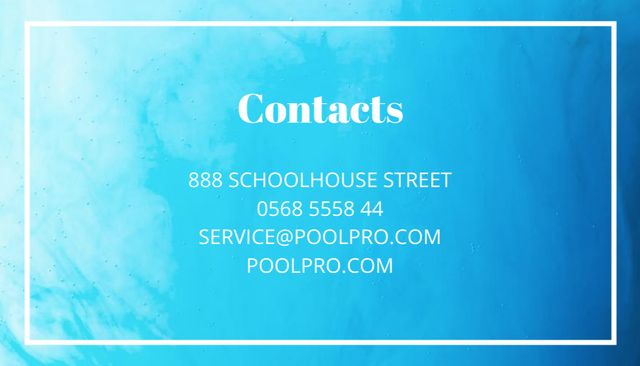 Offering Professional Pool Installation and Maintenance Services Business Card US Tasarım Şablonu