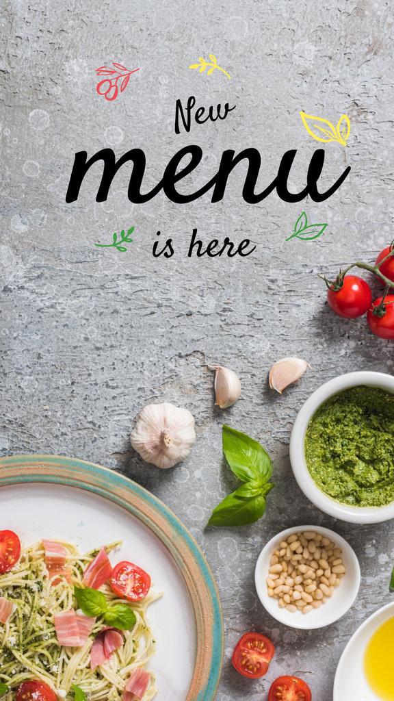Meal with greens and Vegetables Instagram Story tervezősablon