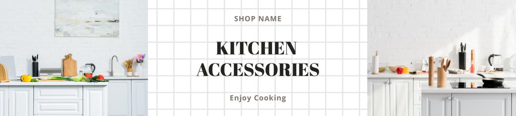 Plantilla de diseño de Kitchen Accessories Retail White Ebay Store Billboard 