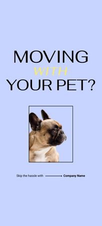 Pet Travel Guide with Cute French Bulldog Flyer 3.75x8.25in Tasarım Şablonu