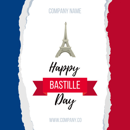 Platilla de diseño Happy Bastille Day Greeting Ad Instagram