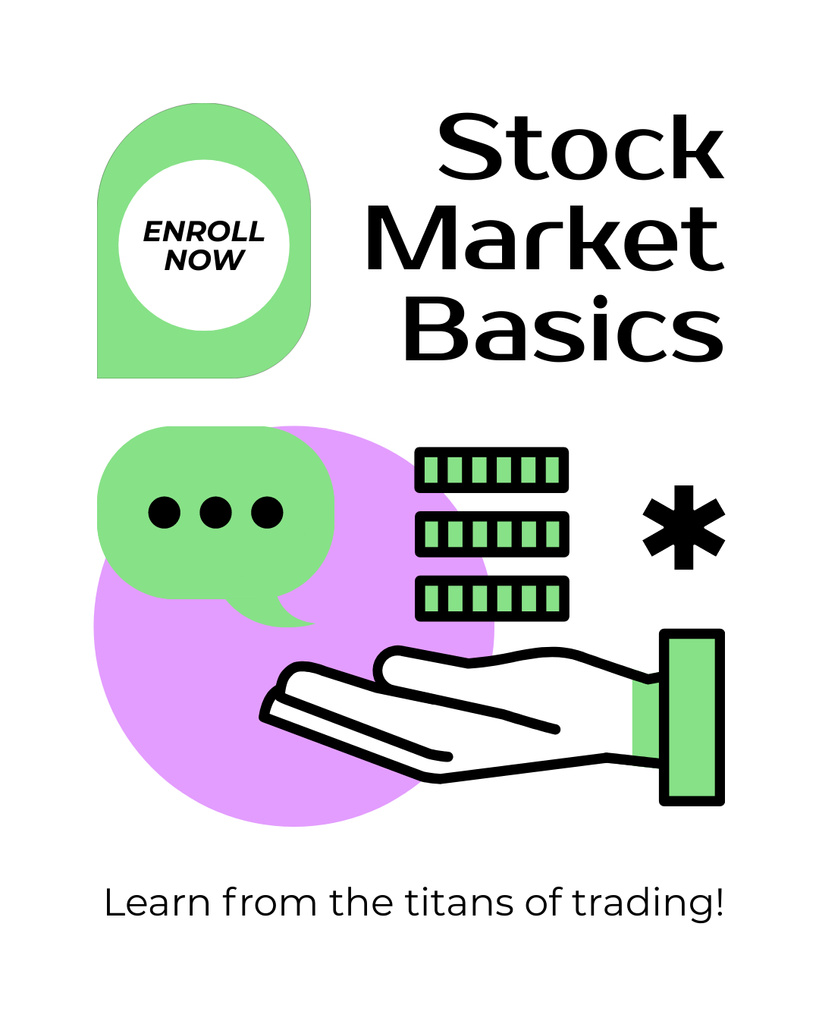Basic Knowledge about Stock Markets Instagram Post Vertical Modelo de Design