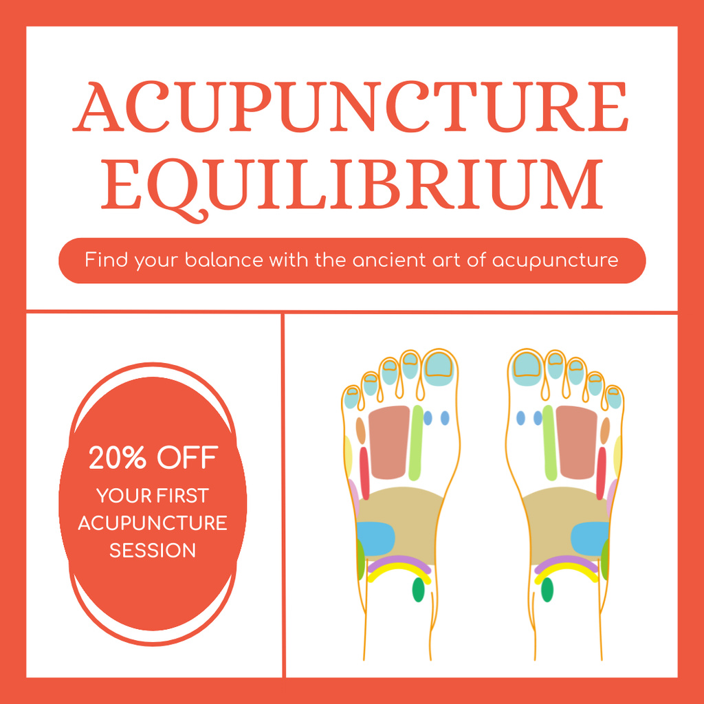 Designvorlage Discount On First Session Of Acupuncture für Instagram AD