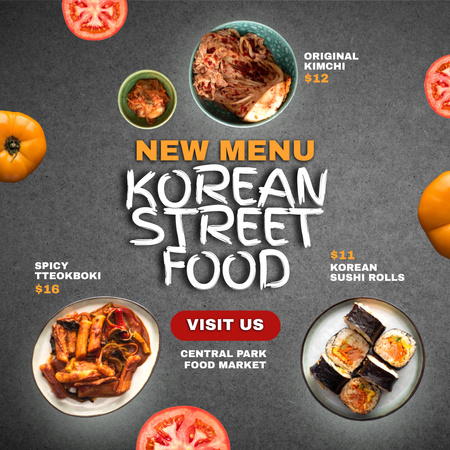 Korean Street Food Ad Instagram Design Template