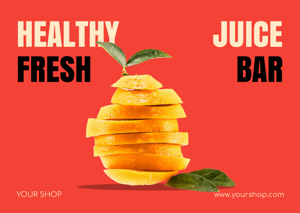 Juice Bar Ad Card Design Template