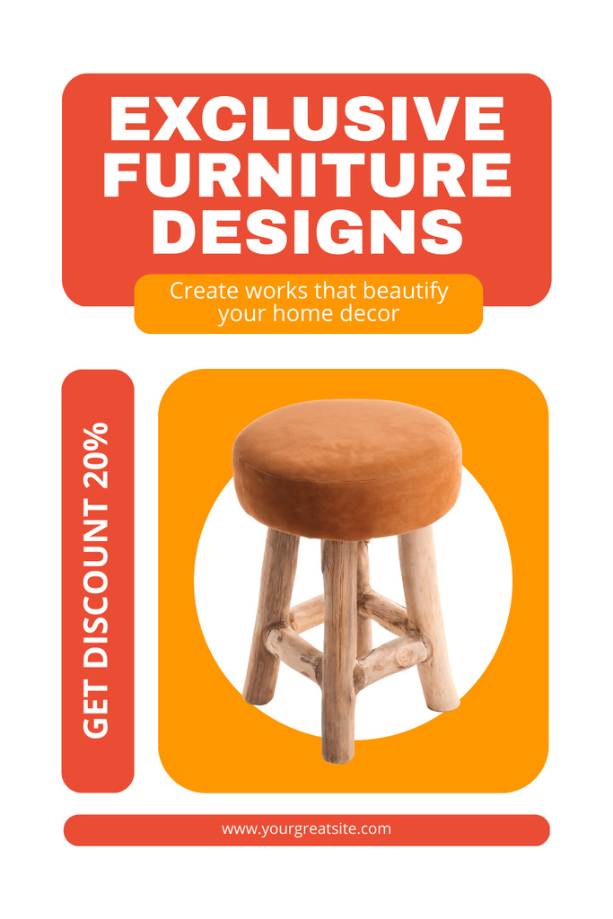 Ad of Exclusive Furniture Designs Pinterest Πρότυπο σχεδίασης