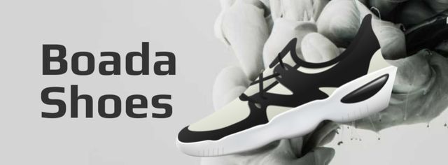 Designvorlage Sports Shoes Offer in Black and White für Facebook cover