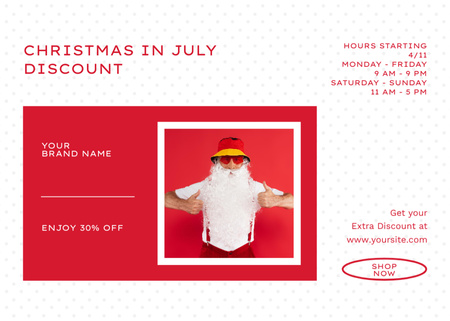 Incredible Savings with Our Christmas in July Sale Flyer 5x7in Horizontal Šablona návrhu