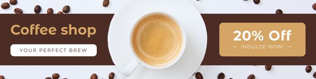 Plantilla de diseño de Creamy Coffee In Cup At Discounted Rates Offer Twitter 
