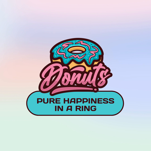Tempting Donuts Shop Promotion with Catchphrase Animated Logo Šablona návrhu
