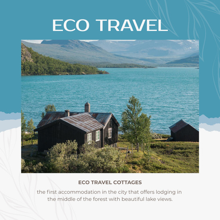 Designvorlage Eco Travel Inspiration mit wunderschönem See für Instagram