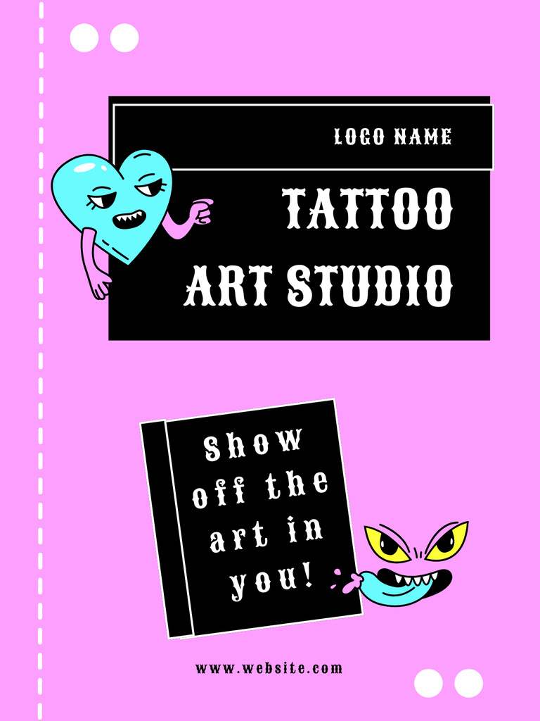 Designvorlage Expressive Tattoo Art Studio Service Offer für Poster US