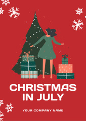 Celebrating Christmas in July with Woman and Gifts