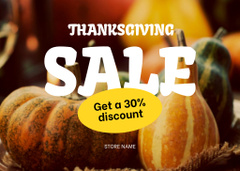 Thanksgiving Sale with Discount with Pumpkins