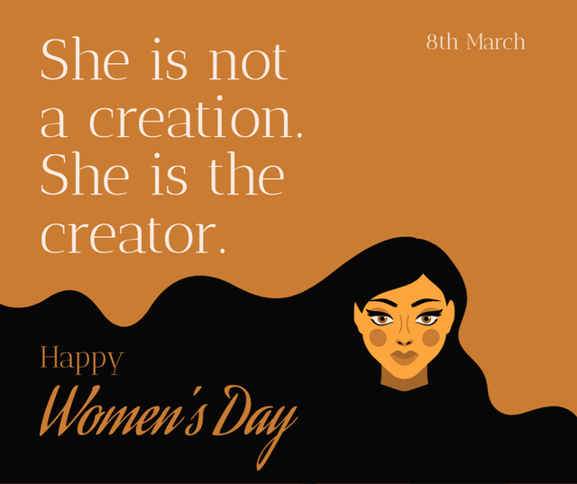 Phrase about Women on International Women's Day Facebook Design Template