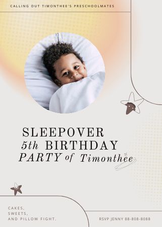 Designvorlage Sleepover Birthday Party für Invitation