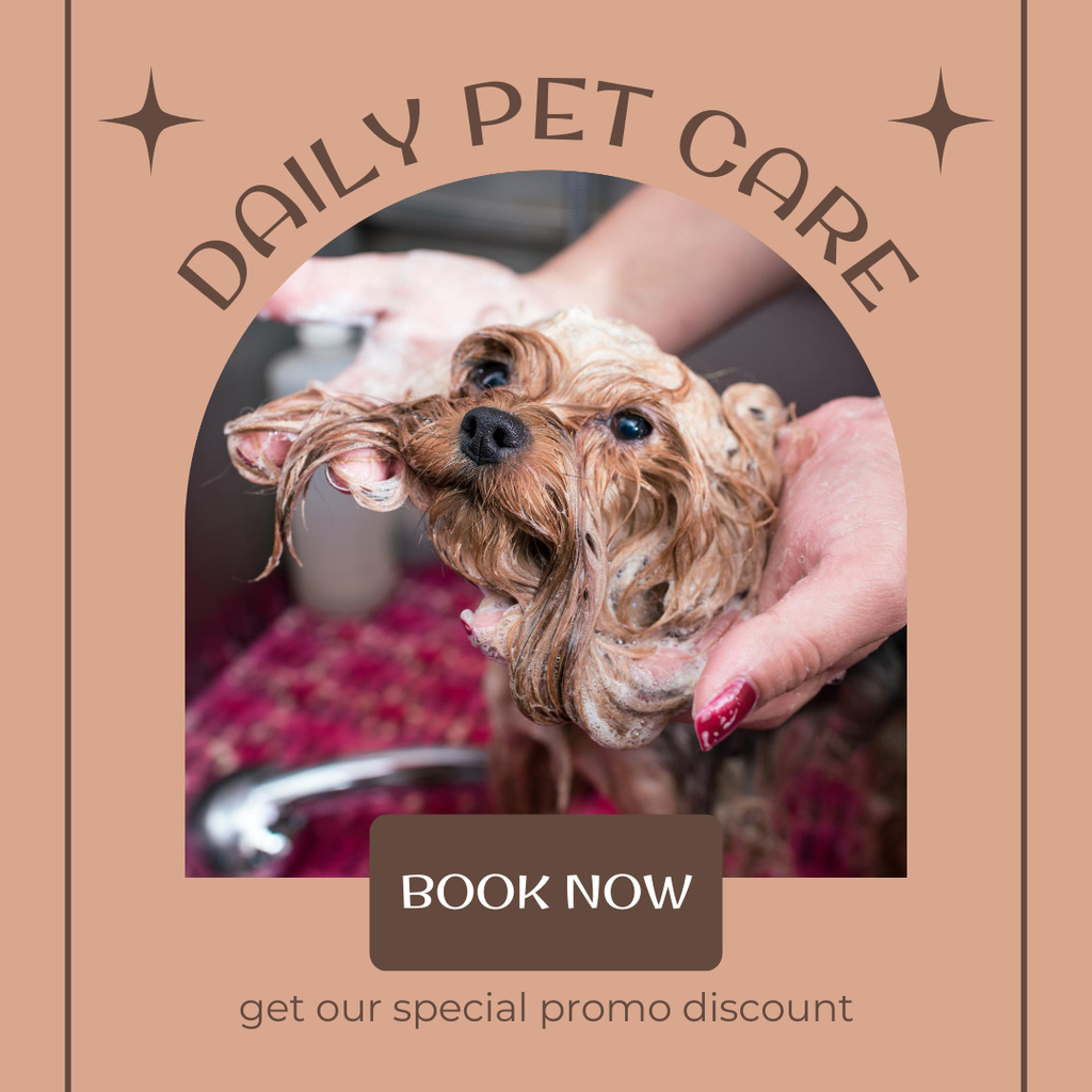 Ontwerpsjabloon van Instagram AD van Daily Pet Care Service Offer