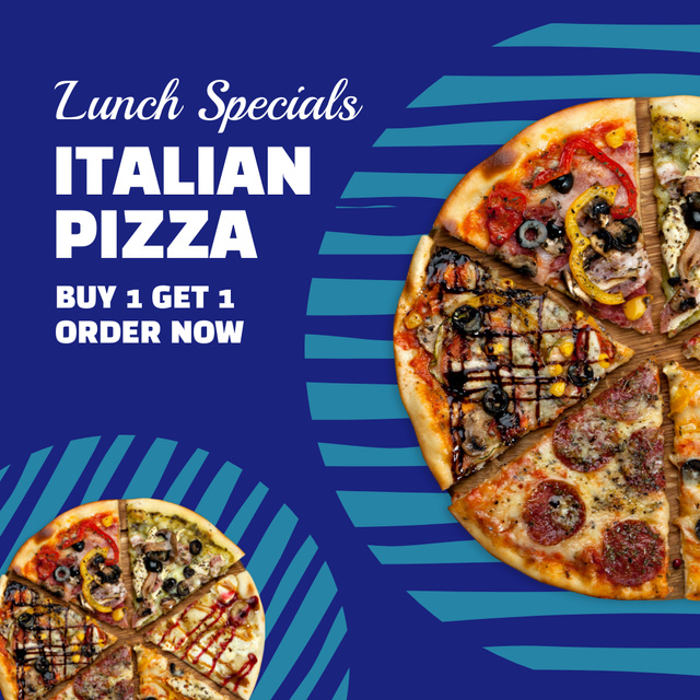 Ontwerpsjabloon van Instagram van Lunch Specials Offer with Italian Pizza
