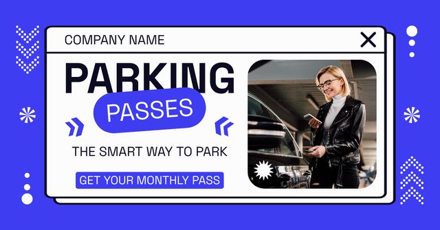 Modèle de visuel Woman Parking Car with Pass - Facebook AD