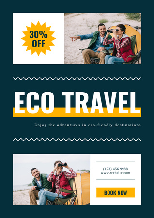 Eco Travel and Camping Tour Poster Design Template