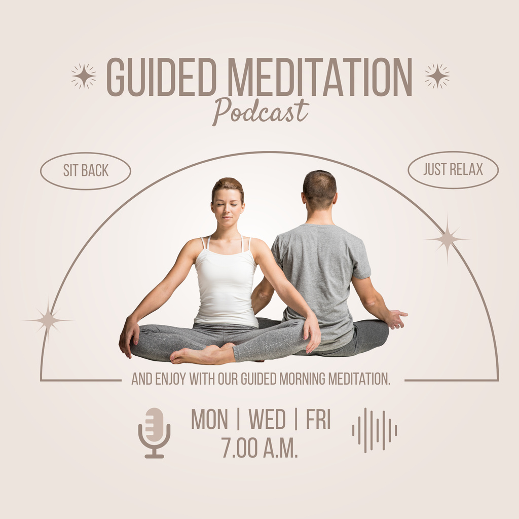 Enjoy your Morning Meditation  Podcast Cover Šablona návrhu