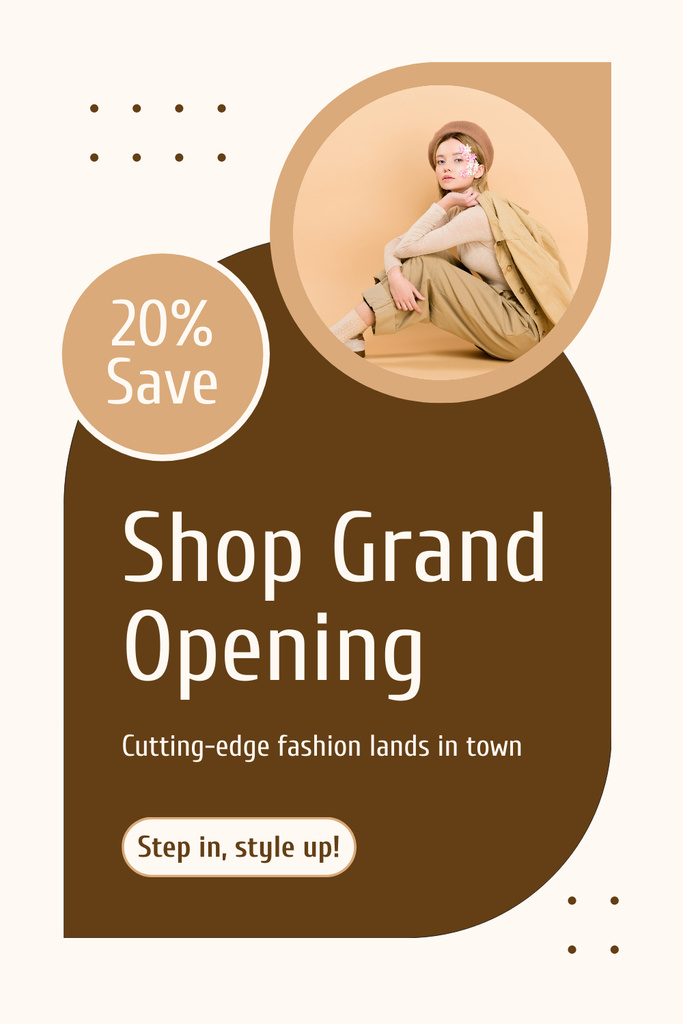 Template di design Incredible Clothes Shop Grand Opening With Discounts Pinterest