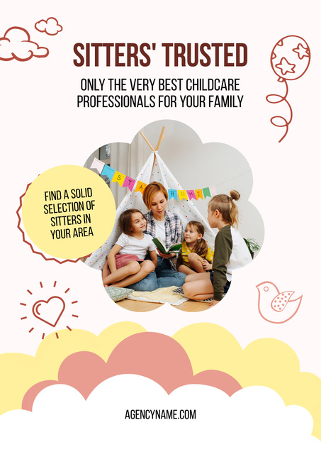 Ontwerpsjabloon van Poster A3 van Childcare Professional Service Offer