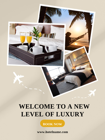 Luxury Hotel Ad Poster US Modelo de Design