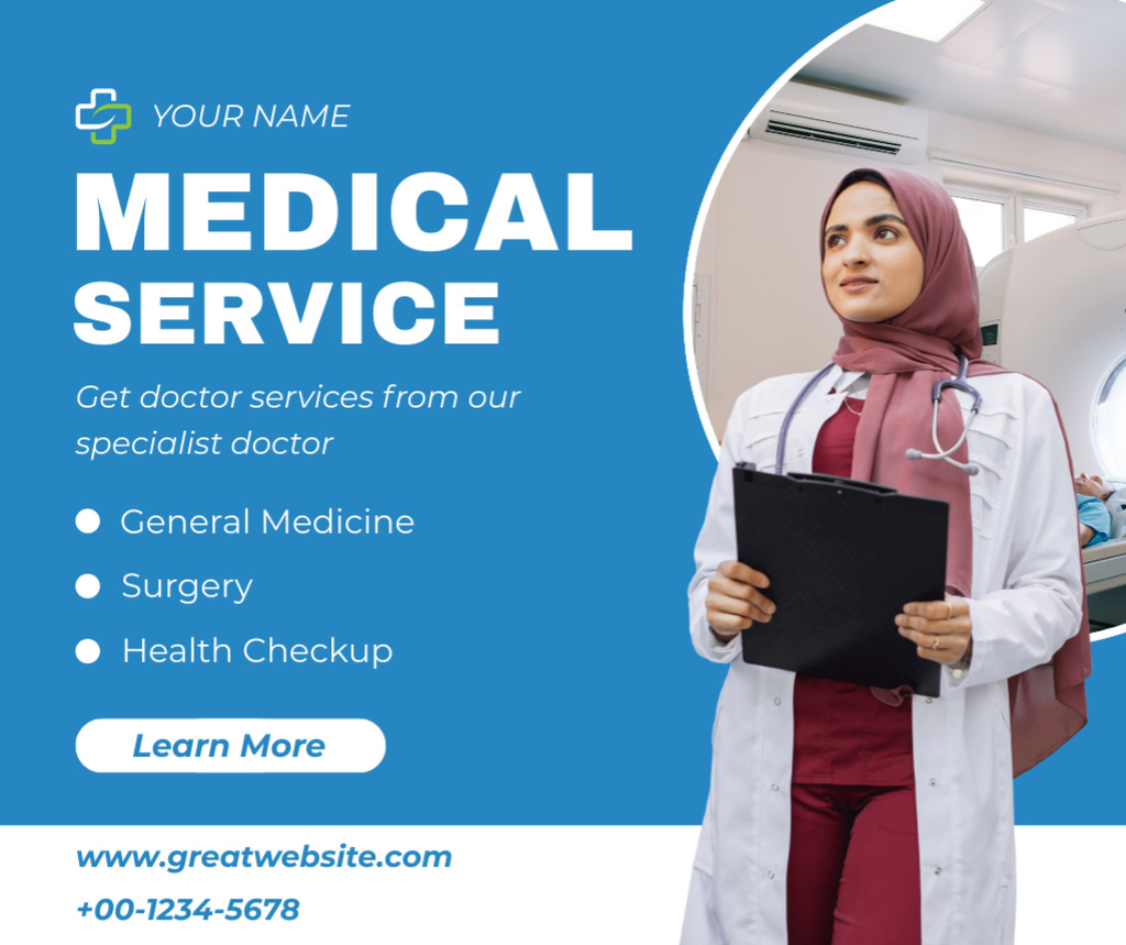 List of Clinic's Medical Services Facebook Design Template
