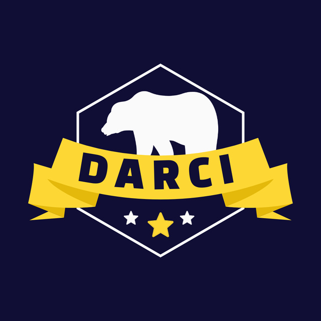 Sport Team Emblem with Bear and Stars Logo – шаблон для дизайна