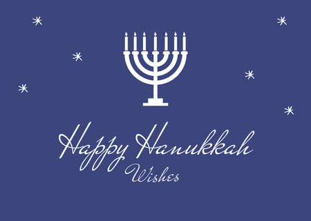 Hanukkah Holiday Greeting with Menorah Card Design Template