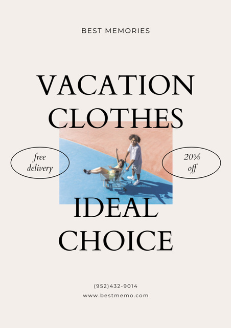 The Perfect Summer Vacation Wear Choice Poster A3 Design Template