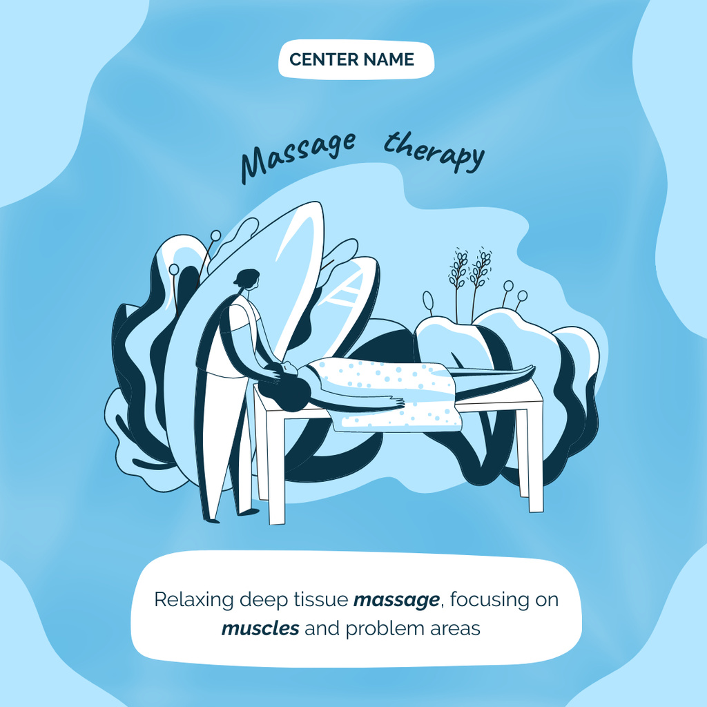 Massage Therapy Services Instagram Tasarım Şablonu