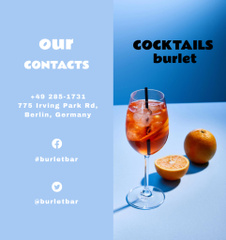 Exquisite Cocktails Offer with Oranges In Blue