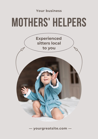 Babysitting Services Offer Poster Πρότυπο σχεδίασης
