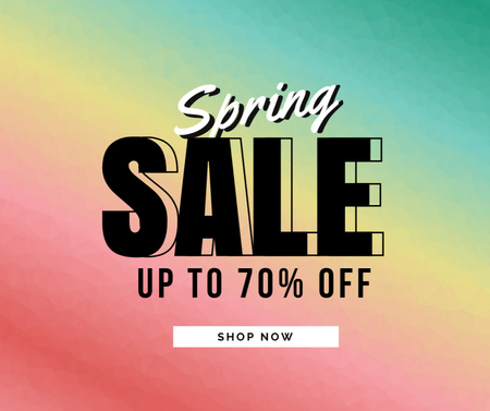 Bright Spring Sale Announcement With Gradient Background Facebook Design Template
