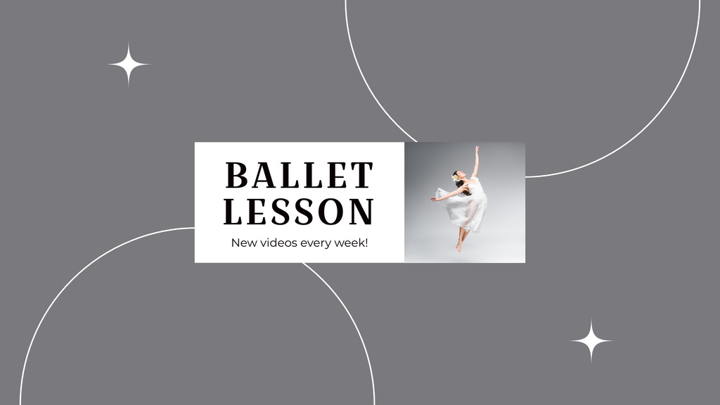 Ballet Lesson Blog Ad with Tender Ballerina Youtube Design Template