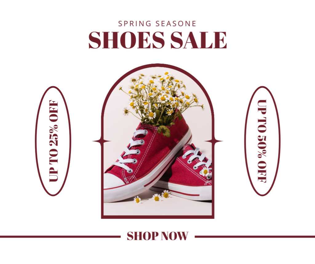 Spring Shoe Sale Announcement Facebook Πρότυπο σχεδίασης