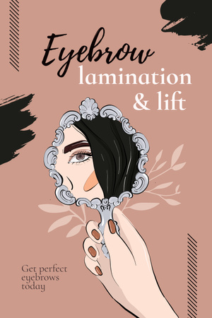 Eyebrow Lamination and Lift Offer Pinterestデザインテンプレート