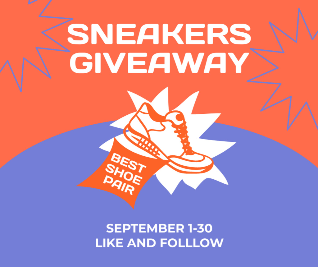 Ontwerpsjabloon van Facebook van Shoes giveaway for like and follow