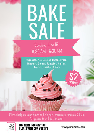 Delicious Cupcakes for Bakery Promotion Poster Design Template