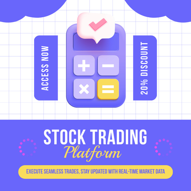 Stock Platform for Real Time Trading Animated Postデザインテンプレート