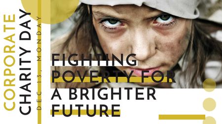 Citação de pobreza com criança no dia da caridade corporativa Title Modelo de Design