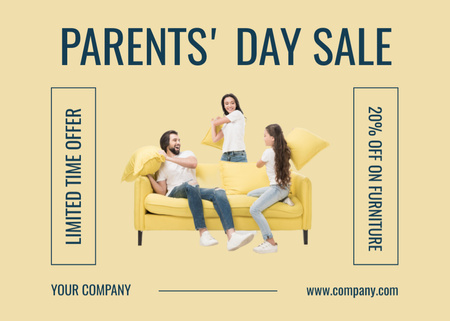 Parents' Day Sale Announcement Postcard 5x7in Design Template