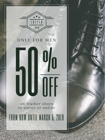 Fashion Sale Stylish Male Shoes Poster US Πρότυπο σχεδίασης