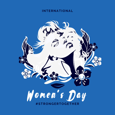 Women's Day Inspiration with Illustration of Woman Instagram Design Template