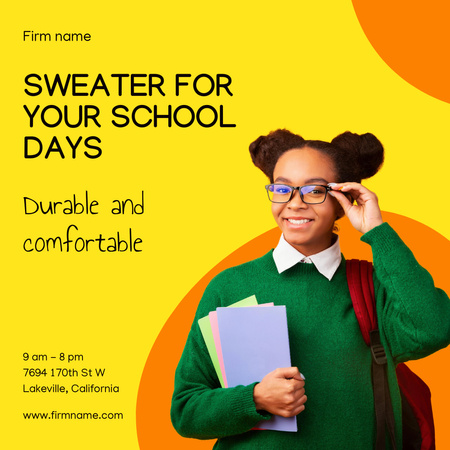 Back to School Special Offer of Sweaters Instagram Design Template